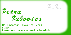 petra kubovics business card